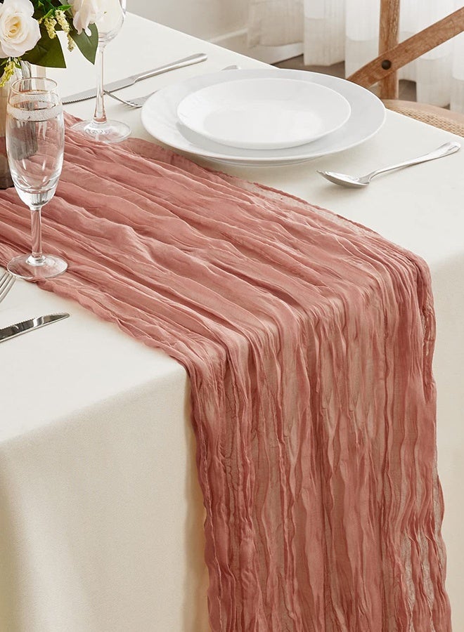 Cheesecloth Table Runner, Translucent Table Cloth, Boho Wedding Decor for Wedding Reception Bridal Shower Birthday, 90*400 CM - Image 4