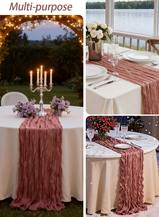 Cheesecloth Table Runner, Translucent Table Cloth, Boho Wedding Decor for Wedding Reception Bridal Shower Birthday, 90*400 CM - Image 2