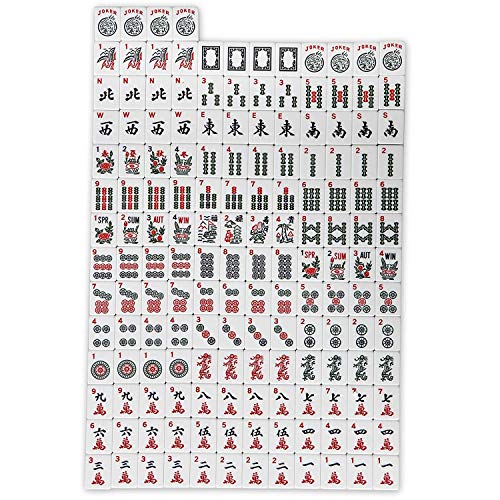 HNDTEK American Mahjong Set 166 Tiles, 4 Colors All-in-One Rack/Pushers, Red Soft Bag and Accessories –Classic Full Size Complete Mahjong Set. - Image 4