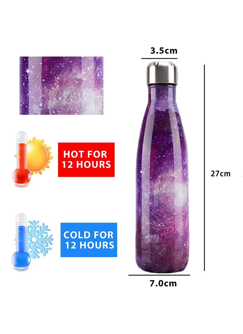 Stainless Steel Water Bottle - Double Wall Vacuum Insulated Container Purple