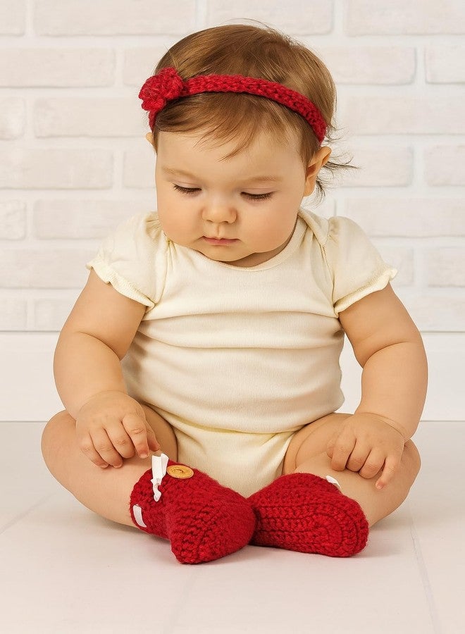 Dharmnirdosh Baby Boys & Baby Girls Woolen Socks comfortable Durable, Ankle Woolen Socks Booties (IN, Age, 6 Months, 12 Months, 2, Maroon & Pink) - Image 3