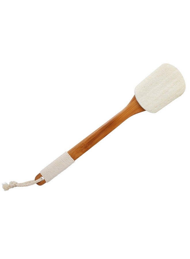 Leotruny 100% Natural Exfoliating Loofah With Long Wooden Handle Shower Back Brush (Offwhite (1 Pack)) - Image 1