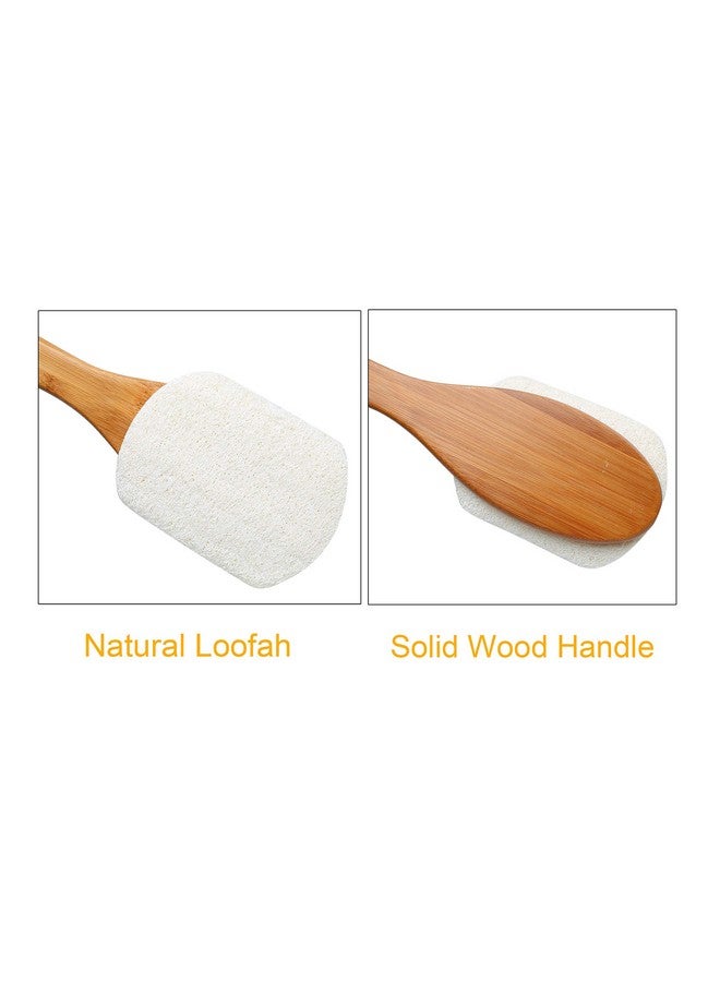 Leotruny 100% Natural Exfoliating Loofah With Long Wooden Handle Shower Back Brush (Offwhite (1 Pack)) - Image 3