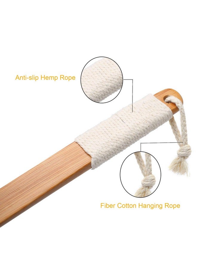 Leotruny 100% Natural Exfoliating Loofah With Long Wooden Handle Shower Back Brush (Offwhite (1 Pack)) - Image 4