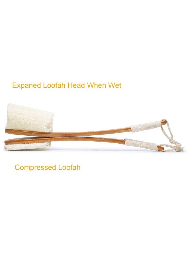 Leotruny 100% Natural Exfoliating Loofah With Long Wooden Handle Shower Back Brush (Offwhite (1 Pack)) - Image 5