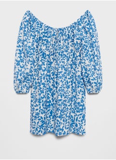 Tie Neck Printed Dress