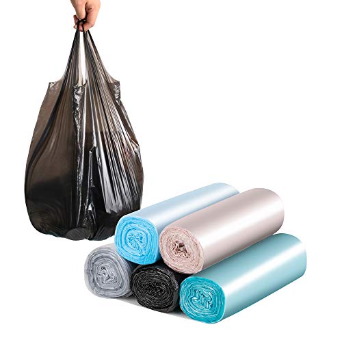 SWIHELP Handle Trash Bags 4 Gallon 100 Counts Small Garbage Bags for Office,Kitchen,Bedroom Waste Bin, Rubbish,Trash Can Liner - Image 1