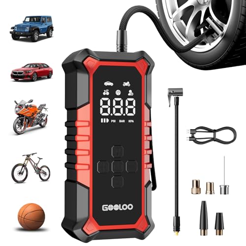 GOOLOO A6 Gear 160 PSI Tire Inflator Portable Air Compressor 7500mAh Cordless Tire Inflator with Digital Pressure Gauge LED Light 3X Faster Air Pump for Car Tires BikeBalls Auto ShutOff - Image 1
