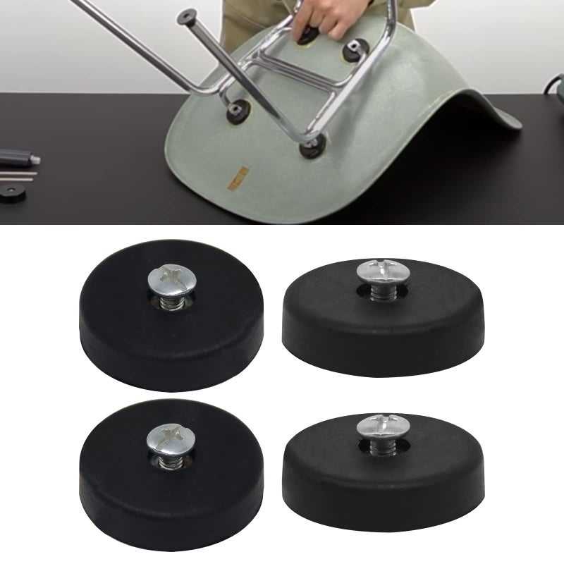 Vanshly 4PCS Black Rubber Shock MountsShock mounts fits for Eames Herman Miller Shell Chair Shock Mount Replacement Parts