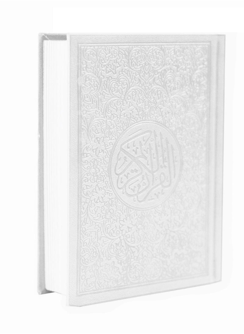 The Holy Quran with colored edges and a colored cover LARGE SIZE24*17CM -white