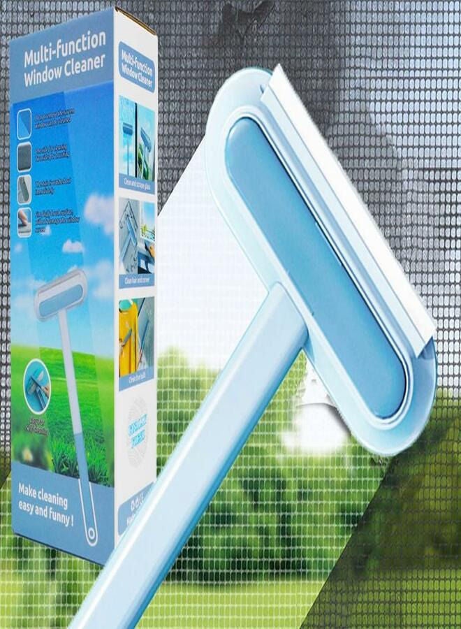 1 Piece Home Double Side Glass Cleaning Brush Window Wiper Squeegee Scrubber Multicolour - Image 1