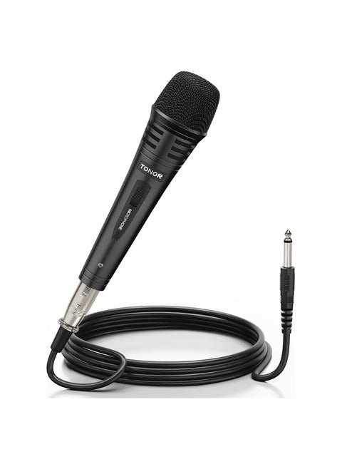 ميكروفون كاريوكي ديناميكي للغناء مع كابل XLR مقاس 16.4 قدمًا ، ميكروفون معدني محمول باليد متوافق مع آلة كاريوكي / مكبر صوت / أمبير / خلاط لغناء الكاريوكي والكلام وحفلات الزفاف والأنشطة الخارجية
