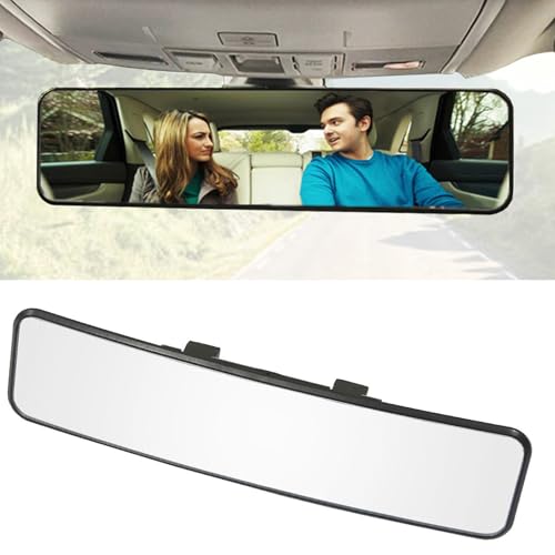 Kitbest Rear View Mirror, Universal 11.4 Inch Interior Clip On Panoramic Rearview Mirror, Wide Angle Rear View Mirror, Convex Car Mirror to Reduce Blind Spot Effectively for Car SUV Trucks – Clear - Image 1
