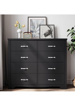 LINSY HOME LINSY HOME  -  Wood Dresser Closet With 8 Drawers , Dressers Organizer for Bed Room Living Room, Kids Room, Nursery, Hallway, Black Color, size 120L*39.8W*102.1H cm  - Image 2