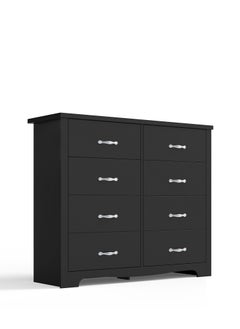 LINSY HOME LINSY HOME  -  Wood Dresser Closet With 8 Drawers , Dressers Organizer for Bed Room Living Room, Kids Room, Nursery, Hallway, Black Color, size 120L*39.8W*102.1H cm  - Image 3