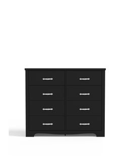 LINSY HOME LINSY HOME  -  Wood Dresser Closet With 8 Drawers , Dressers Organizer for Bed Room Living Room, Kids Room, Nursery, Hallway, Black Color, size 120L*39.8W*102.1H cm  - Image 4