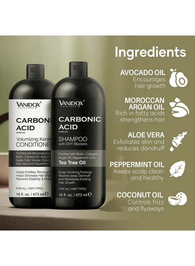 VANIDOX Carbonic Acid Shampoo and Conditioner for Men and Women, Deep Moisturizing Conditioner, Thickens, Softens, & Smooths Set for Hair Growth and Repair, Made in USA - 16 Fl Oz Each - Image 4