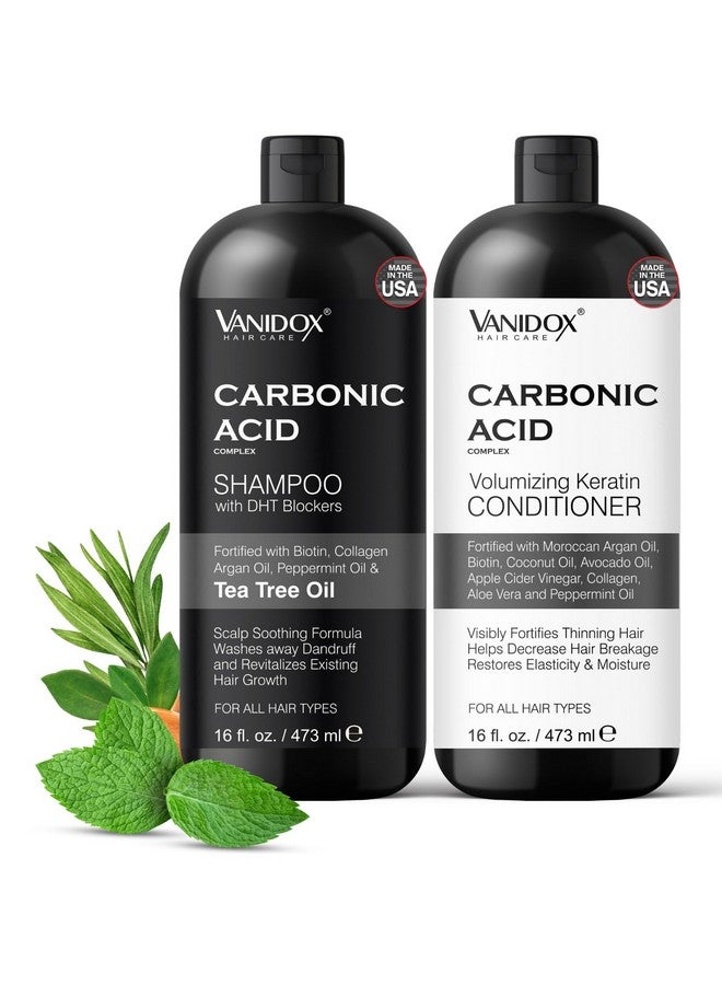 VANIDOX Carbonic Acid Shampoo and Conditioner for Men and Women, Deep Moisturizing Conditioner, Thickens, Softens, & Smooths Set for Hair Growth and Repair, Made in USA - 16 Fl Oz Each - Image 1