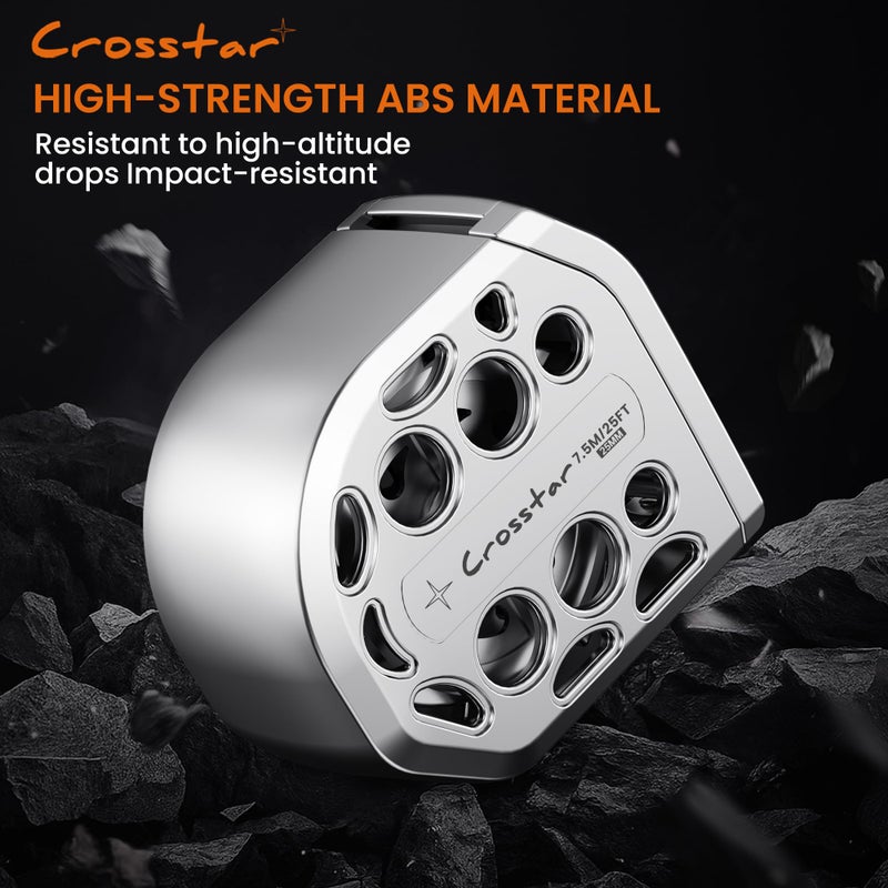 Crosstar 25FT Magnetic Self-Locking Stainless Steel Tape Measure, Double-Sided Scale, Waterproof & Rustproof Retractable Measuring Tape with Hollow Design for Home, Industrial, Woodworking - Image 2