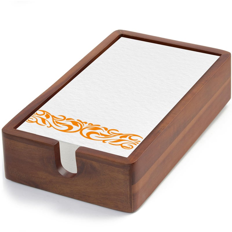 Acacia Guest Towel Napkin Holder 10x6 Paper Hand Towels Tray Holds Paper  Cloth Linen Napkin on Table Kitchen Counter Bathroom  Durable Natural Dark Stained Organizer for Party Wedding Event