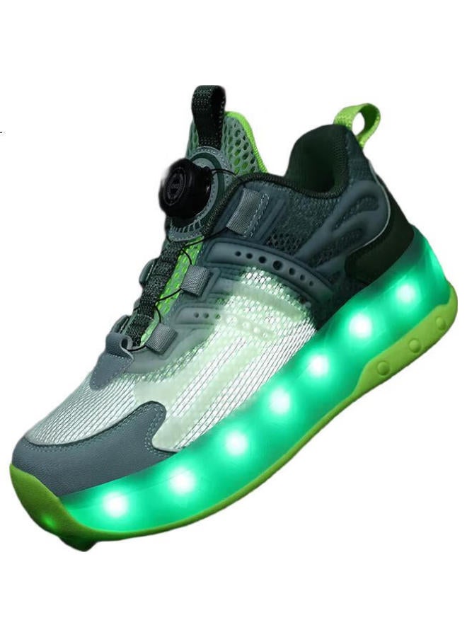 BKG Boys' Summer New Student Single Mesh Breathable Girls' Roller Skates X25533-B15 Mint Green Size 33 - Image 1