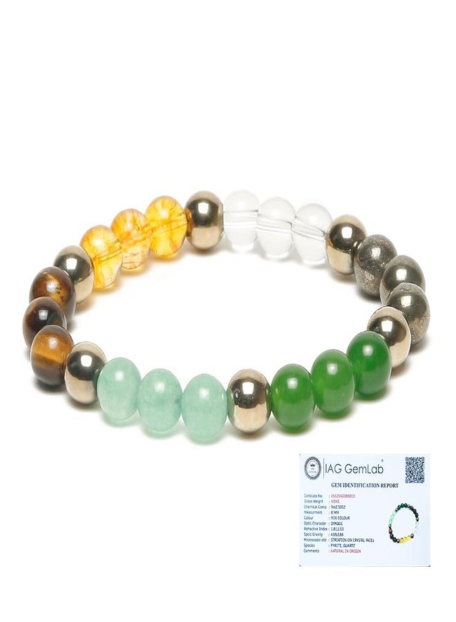 YouBella Jewellery Dhan Yog Bracelet | Attracts Wealth & Financial Prosperity | Pyrite, Citrine, & Aventurine bracelet | Astrology Dhanyog Braclet for Men & Women | Genuine Certificate of Authenticity - Image 1