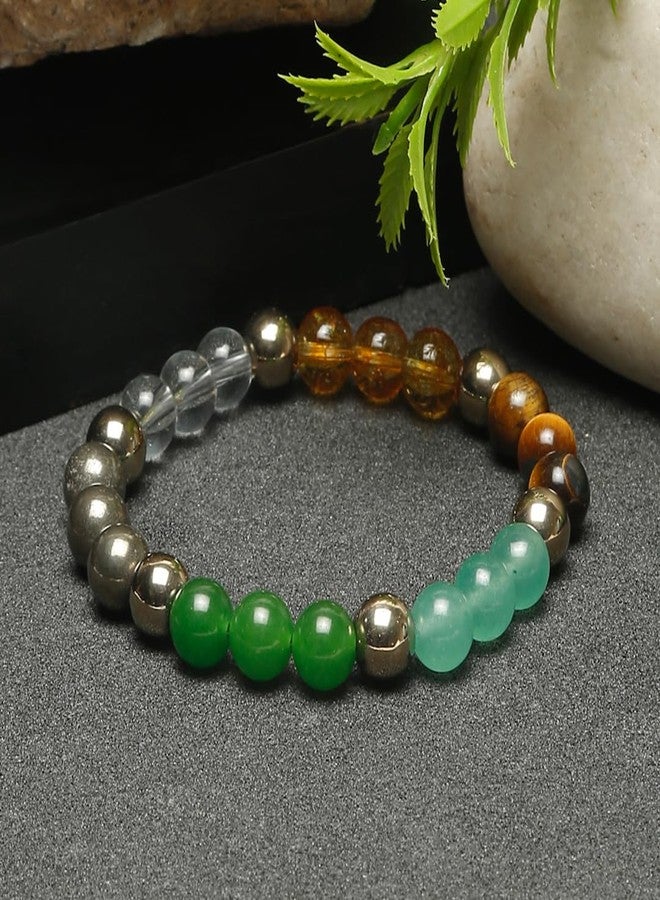 YouBella Jewellery Dhan Yog Bracelet | Attracts Wealth & Financial Prosperity | Pyrite, Citrine, & Aventurine bracelet | Astrology Dhanyog Braclet for Men & Women | Genuine Certificate of Authenticity - Image 3