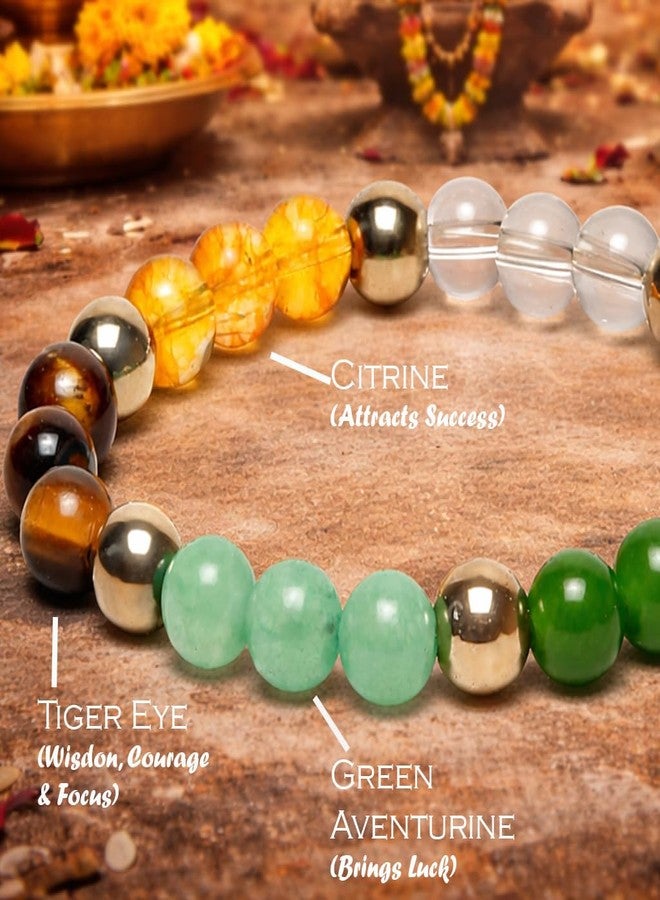 YouBella Jewellery Dhan Yog Bracelet | Attracts Wealth & Financial Prosperity | Pyrite, Citrine, & Aventurine bracelet | Astrology Dhanyog Braclet for Men & Women | Genuine Certificate of Authenticity - Image 5