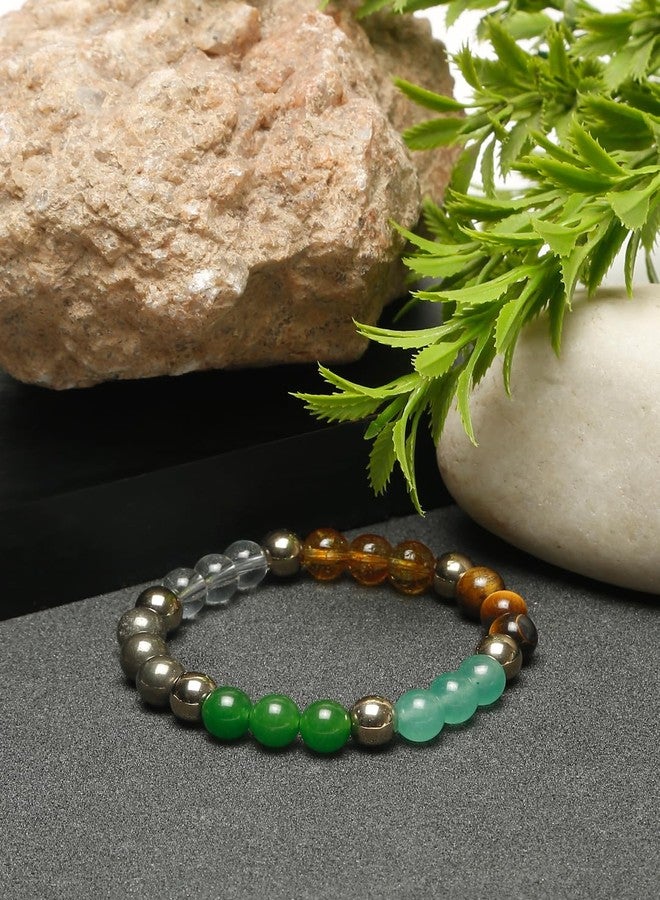 YouBella Jewellery Dhan Yog Bracelet | Attracts Wealth & Financial Prosperity | Pyrite, Citrine, & Aventurine bracelet | Astrology Dhanyog Braclet for Men & Women | Genuine Certificate of Authenticity - Image 4