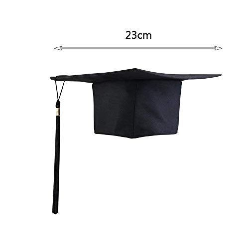 BinaryABC Unisex Adult Graduation Cap Hat with Tassel Adjustable,Halloween Cosplay Costume Accessory(Black) - Image 2