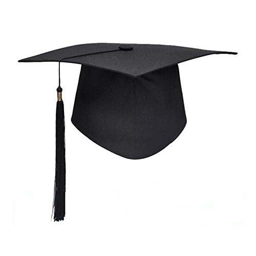 BinaryABC Unisex Adult Graduation Cap Hat with Tassel Adjustable,Halloween Cosplay Costume Accessory(Black) - Image 5