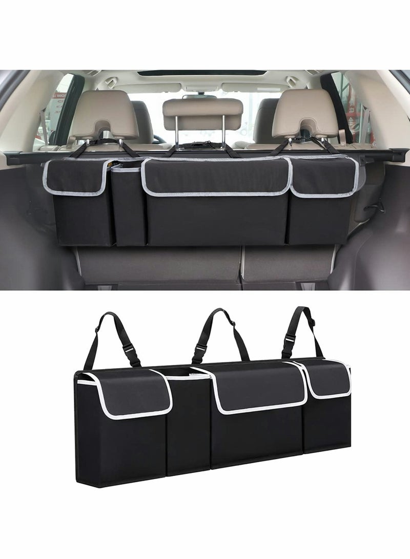 KASTWAVE Car Trunk Organizer, Back Seat Hanging Organizer with 4 Large Storage Bag, Waterproof - Image 1