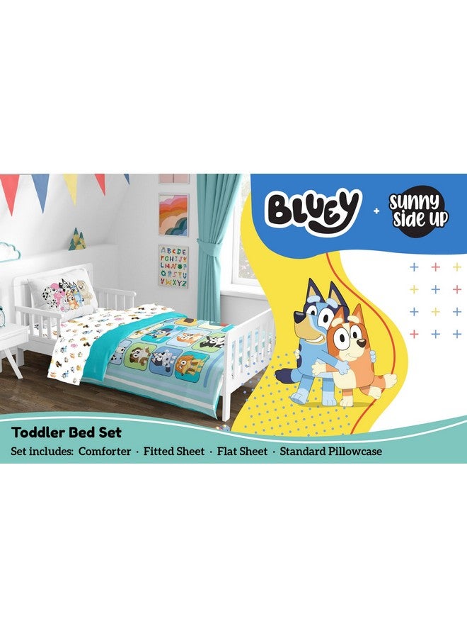 Sunny Side Up Bluey & Friends Toddler Comforter Set - 4 Piece Preschool Bedding Includes Comforter, Sheets & Pillow Cover - Super Soft Microfiber Bed Set - Image 2