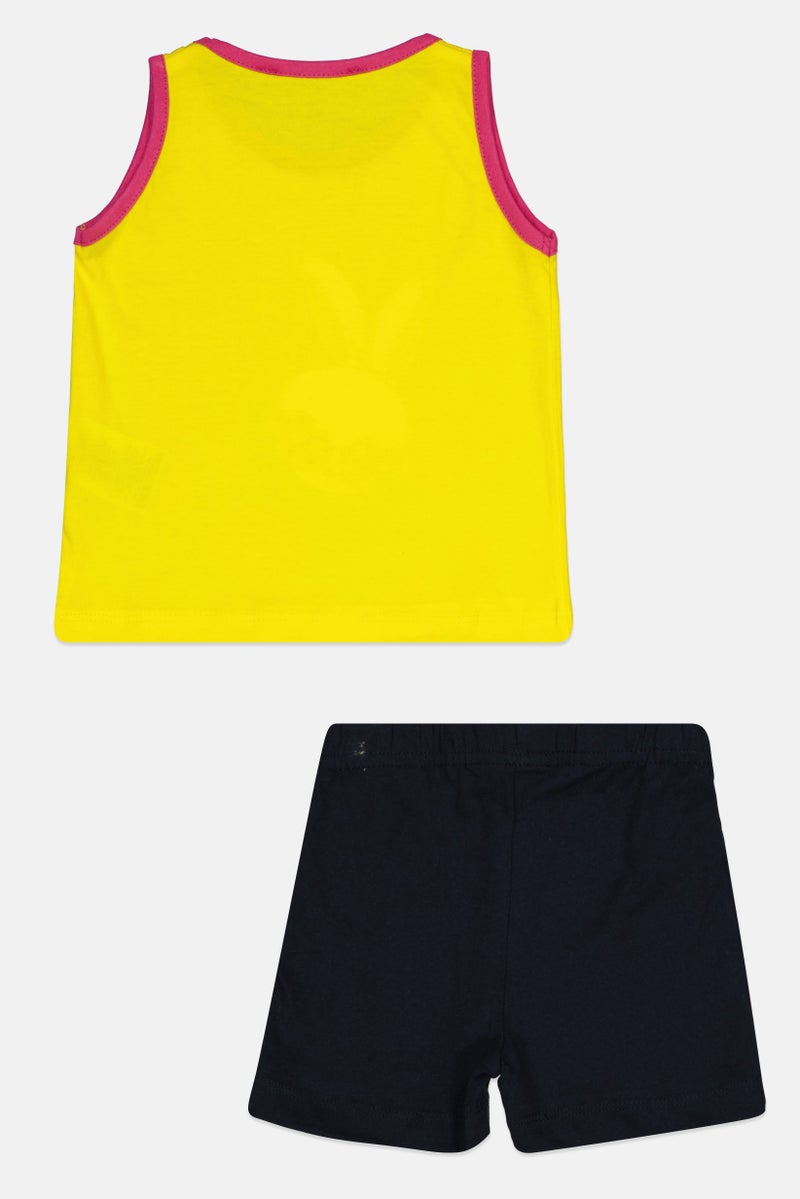 guru Toddlers Girl 2 Pcs Graphic Print Sleeveless Top And Short Set, Multicolor - Image 2