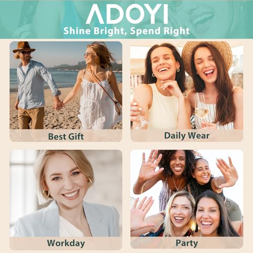 adoyi طقم أقراط هووب ذهب وردي للنساء والفتيات عصرية 14K مطلية بالذهب أقراط صغيرة سميكة أقراط هاجي ملتوية خفيفة الوزن 9 أزواج طقم مجوهرات لعيد الأم وهدايا عيد الميلاد - Image 5