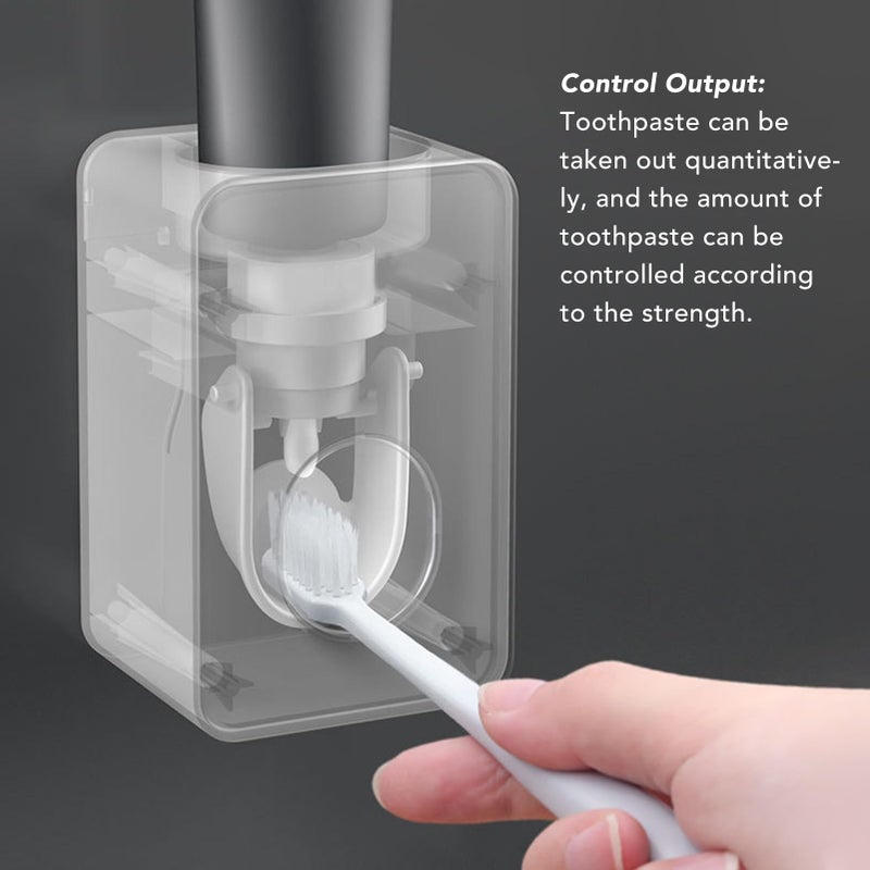 Wall Mounted Automatic Toothpaste Dispenser Easy Installation Bathroom Home ABS Material Gray - Image 3