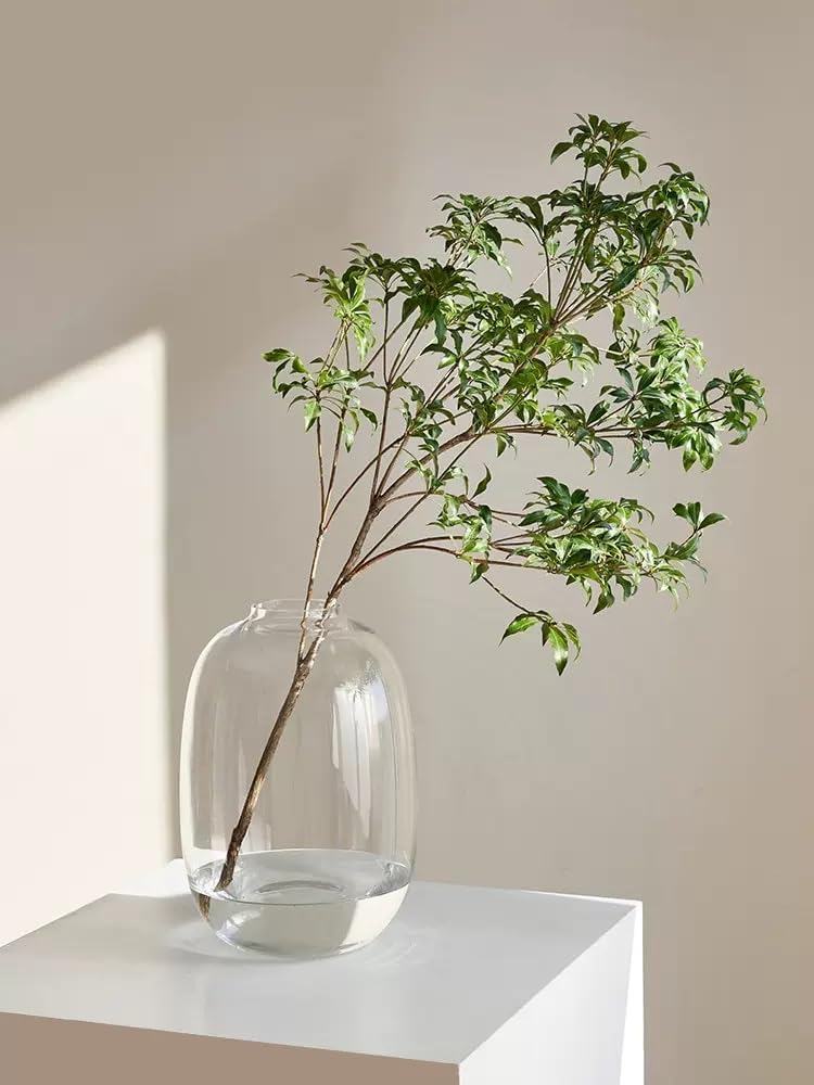 GeLive Modern Large Glass Vase, Tall Floor Vase, Clear Flower Vase, Flower Arrangement for Long Stem Branch Artificial Plant Tabletop Centerpiece Home Indoor Decoration (Transparent) - Image 1