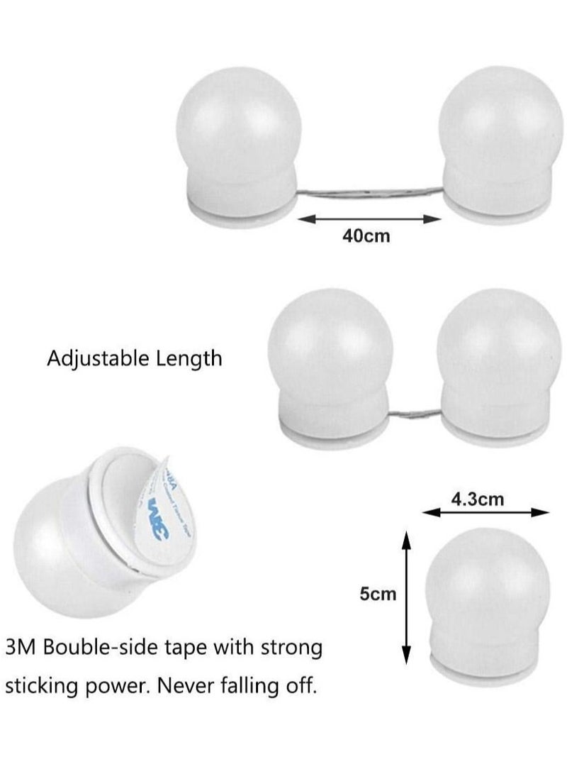 10 LED Hollywood Style Vanity Mirror Lights Kit White 32x19centimeter - Image 2