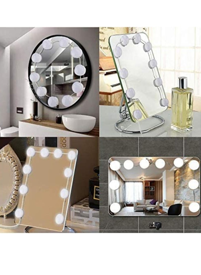 10 LED Hollywood Style Vanity Mirror Lights Kit White 32x19centimeter - Image 5