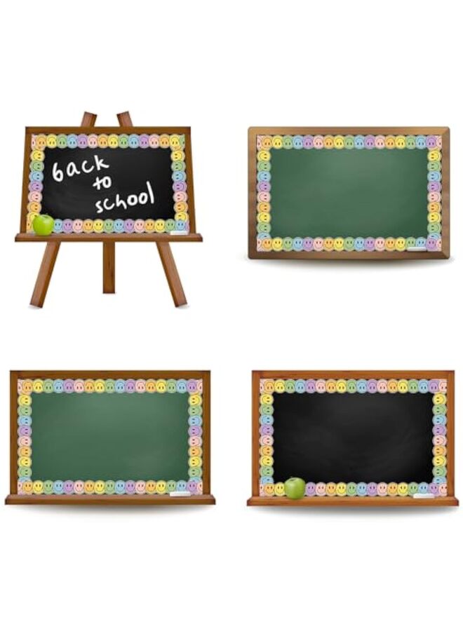32.8Ft Boho Happy Face Bulletin Board Border Pastel Color Smile Face Die Cut Trim Border Roll for Classroom Chalkboard School - Image 4