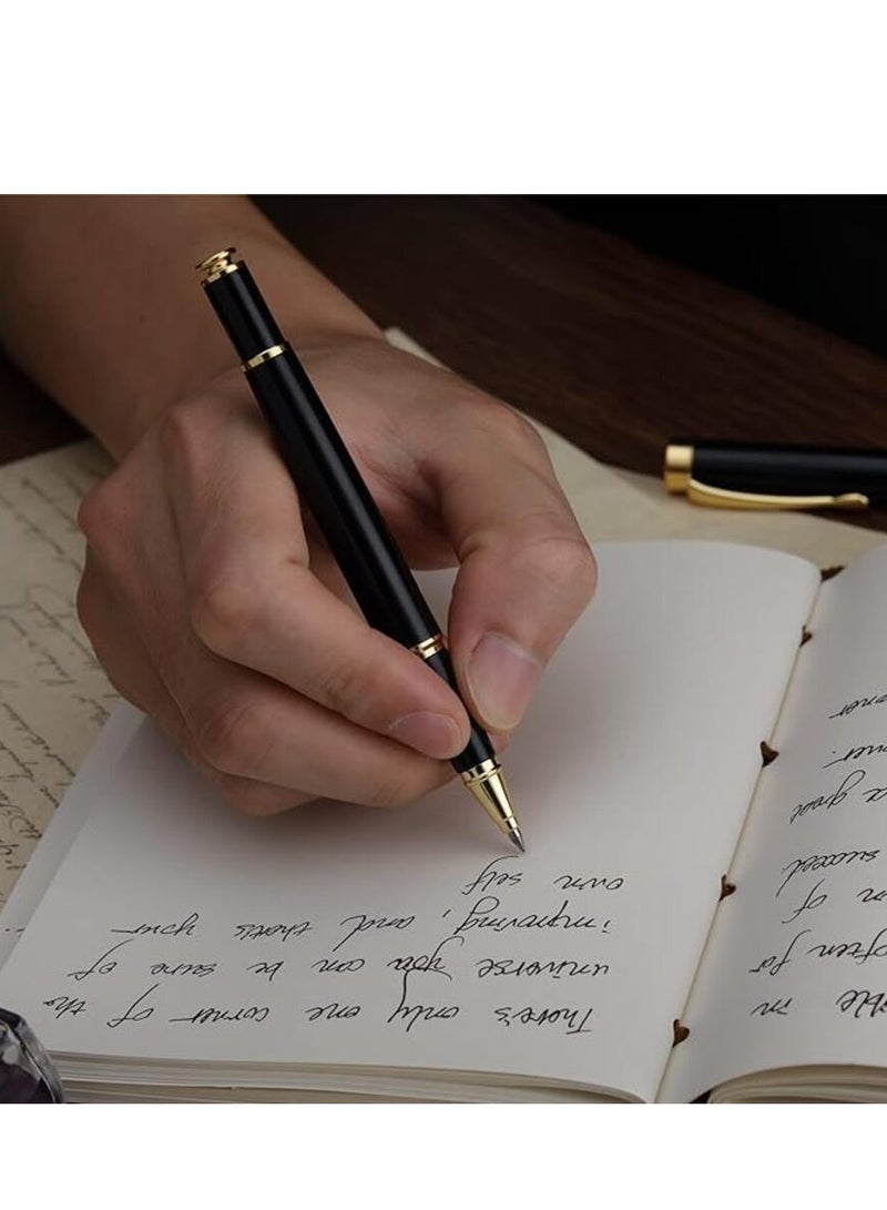 Tanyaz Ballpoint Pen Black Refill,Luxury Metal Ball Point Pen with 2 Refills Black Ink Pen Smooth Writing Rollerball Pen Gift for Professional Executive,Office,Nice BallPens Classy Gift Box  - Image 5