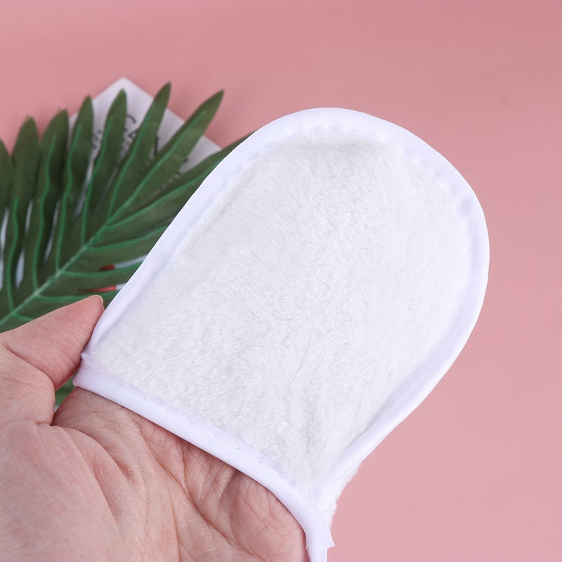 8 Pcs Practical Facial Cleaning Gloves Makeup Removal Puff Cosmetic Powder Cleaning Gloves White - Image 5