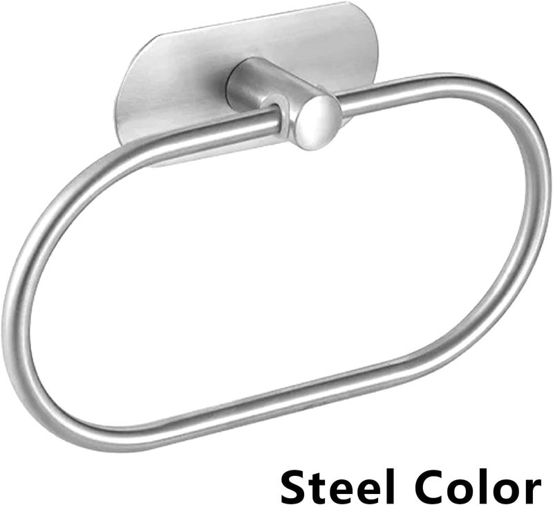 Stainless Steel Towel Ring Holder, Wall Mounted Bathroom Towel Rack with Polished Finish, Ideal for Home Hotel Bathroom - Image 2