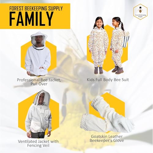 FOREST BEEKEEPING SUPPLY Forest Beekeeping full Ventilated Jacket - with Ventilated Fencing Veil, Premium Beekeeping Jacket YKK Brass Zippers, Professional, Commercial, and Beginner Beekeeper Jacket (LARGE) - Image 5