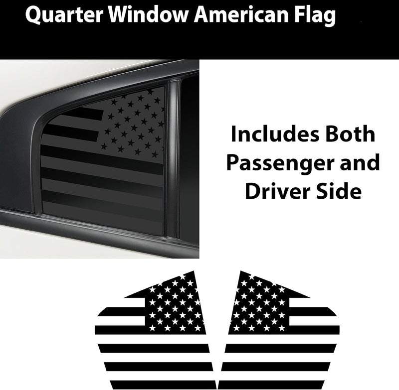 Bogar Tech Designs - PRECUT Quarter Window American Flag Vinyl Decal Compatible with Dodge Charger 2011-2023, Thin Red Line - Image 4
