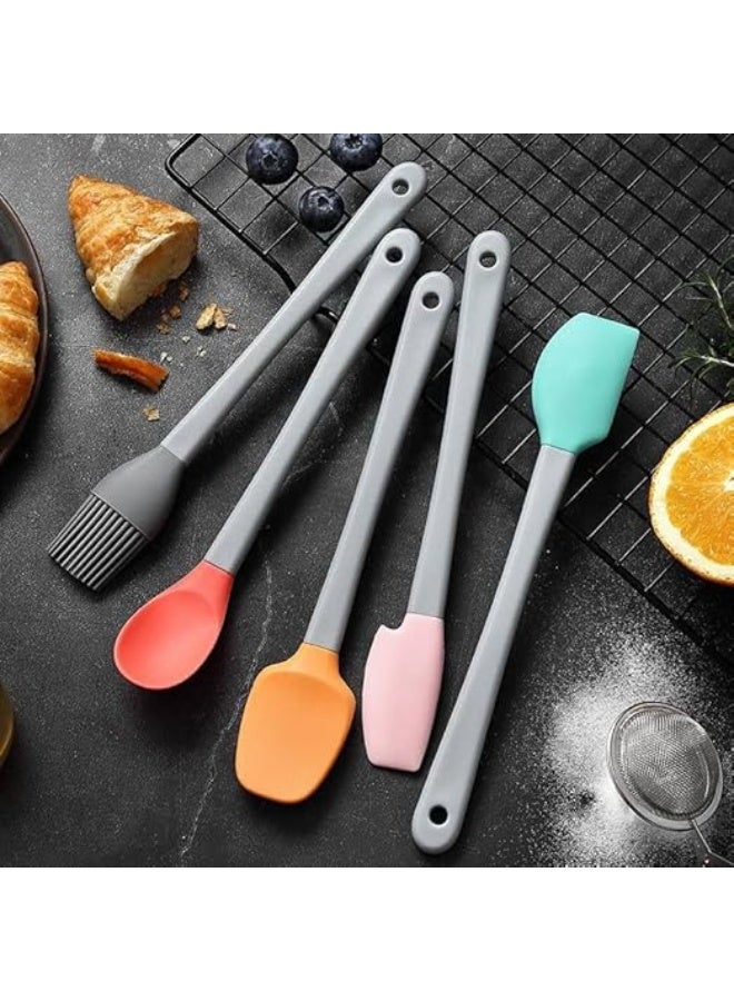 5-Piece Mini Spreader Set - Oil Brush + Spoon + Rack + Spatula - Stylish Multi-Colors - High-Quality Material Z - Image 5