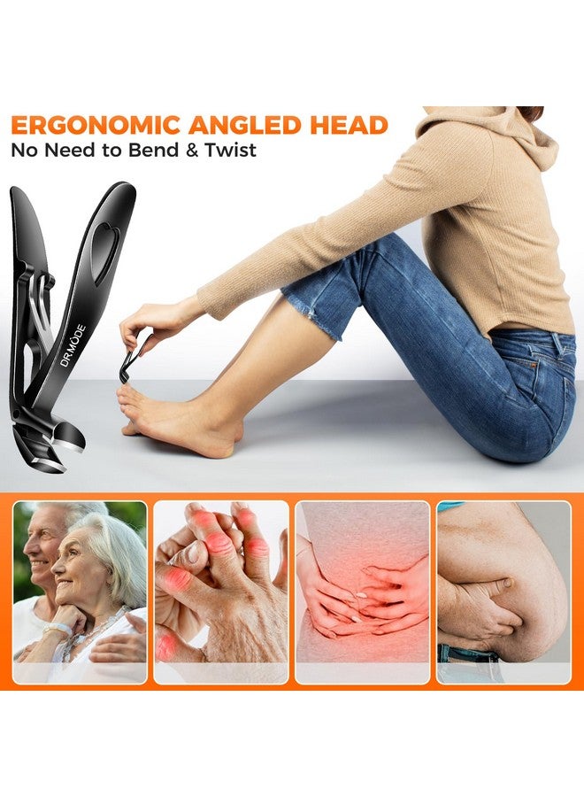 درمود 2024 مقص أظافر جديد للأظافر السميكة لكبار السن، مقص أظافر ذو رأس ألماني كبير للرجال مع مقص أظافر عالي التحمل مع مقص أظافر مفتوح واسع للنساء باللون الأسود - Image 2