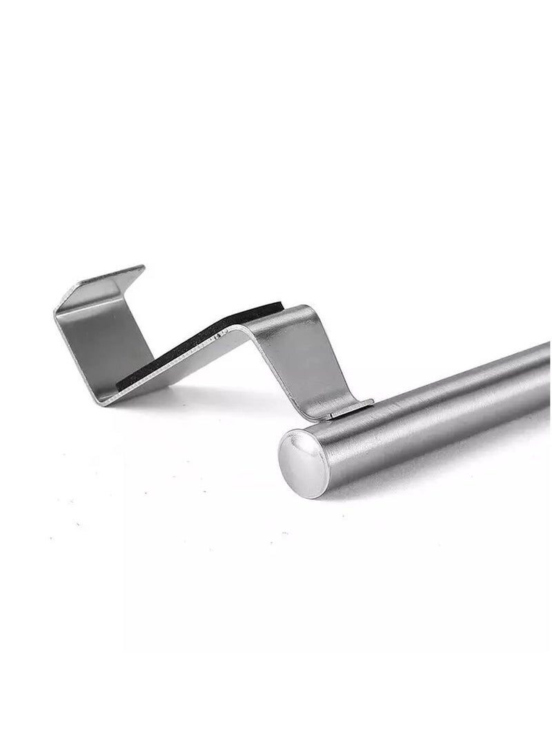 SKY-TOUCH - 2pcs Kitchen Towel Bar Holder Fits on Cupboards Over Cabinet Door Towel and Wash Cloth Hanging Storage Accessories Strong Modern Design Stainless Steel - Image 1