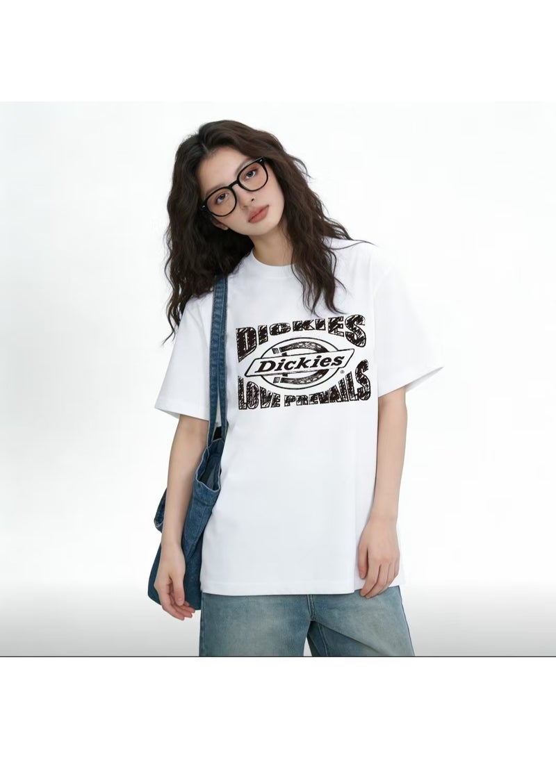 Dickies Vintage Distressed Logo White Short Sleeve T-Shirt Size XL - Image 1