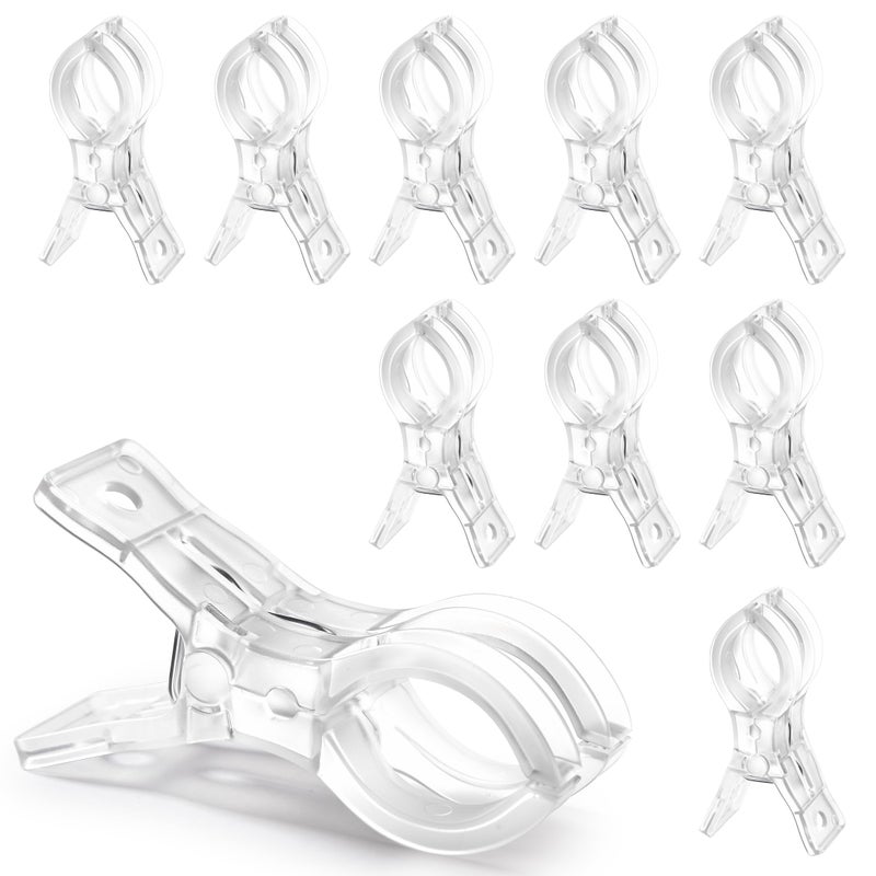 RELBRO Spring Clamps, 3.5 Inch Clear Plastic Clips for Balloon Arch Backdrop Craft Decoration, Invisible Design, 10 Pcs - Image 1